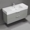 Modern Bathroom Vanity, Wall Mounted, 48